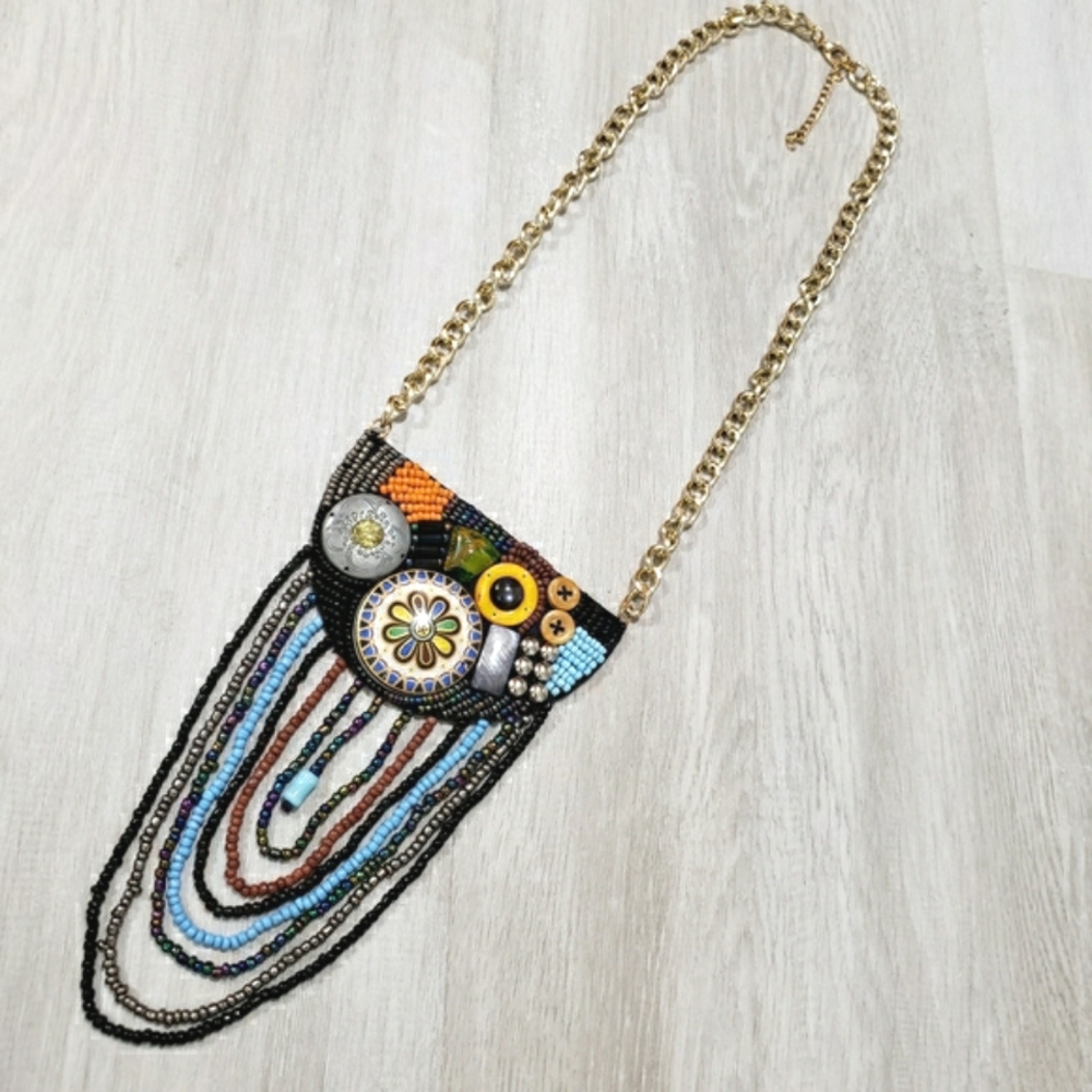 NEW Boho Native American Beaded Necklace - Picture 3 of 10